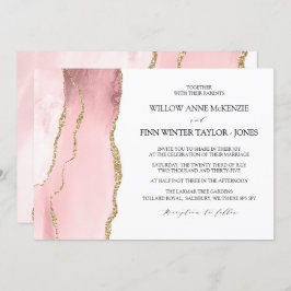 Hübsch Blush Pink Age Moderne Hochzeit Einladung