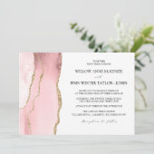 Hübsch Blush Pink Age Moderne Hochzeit Einladung (Stehend Vorderseite)