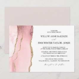 Hübsch Blush Pink Age Moderne Hochzeit Einladung