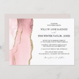 Hübsch Blush Pink Age Moderne Hochzeit Einladung