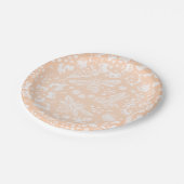 Hübsch Blush Pink Bee Blumengarten Muster Pappteller (Schrägansicht)