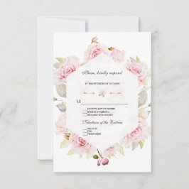Hübsch Blush Pink Bläschen Geometrische Hochzeit RSVP Karte