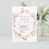 Hübsch Blush Pink Bläschen Geometrische Hochzeit RSVP Karte (Stehend Vorderseite)