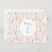 Hübsch Blush Pink Blumendenken Postkarte (Vorne/Hinten)