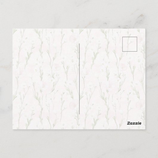 Hübsch Blush Pink Blumendenken Postkarte (Rückseite)