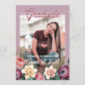 Hübsch Blush Pink Botanischer Boho-Abschluss Ankündigung (Vorderseite)