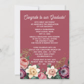 Hübsch Blush Pink Botanischer Boho-Abschluss Ankündigung (Rückseite)