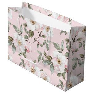 Hübsch Blush Pink Brautparty Weiße Blume Große Geschenktüte