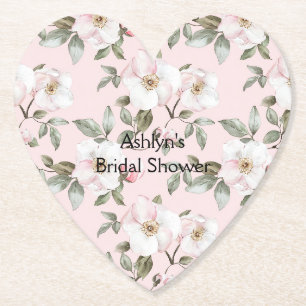 Hübsch Blush Pink Brautparty Weiße Blume Untersetzer