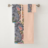 Hübsch Blush Pink Bunny Rabbit Bird Niedlich Badhandtuch Set (Insitu)