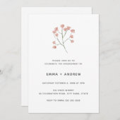 Hübsch Blush Pink Cherry Blossom Verlobung Einladung (Vorne/Hinten)