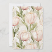 Hübsch Blush Pink Creme Tulips Blumenzehen Einladung (Rückseite)