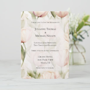 Hübsch Blush Pink Creme Tulips Blumenzehen Einladung