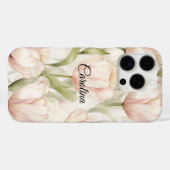 Hübsch Blush Pink Creme Tulips Floral Case-Mate iPhone Hülle (Rückseite (Horizontal))