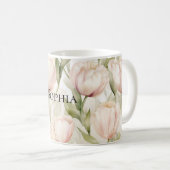 Hübsch Blush Pink Creme Tulips Floral Kaffeetasse (VorderseiteRechts)