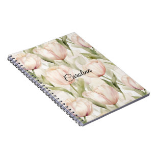 Hübsch Blush Pink Creme Tulips Floral Notizblock