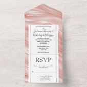 Hübsch Blush Pink Elegante Glamouröse Hochzeit All In One Einladung (Innen Boden)