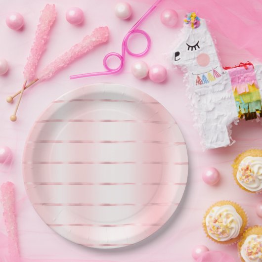 Hübsch Blush Pink Glam Ribbon Brautparty Pappteller (Party)