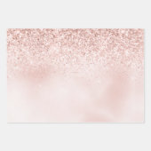Hübsch Blush Pink Glitzer Aquarell Geschenkpapier Set (Vorderseite)