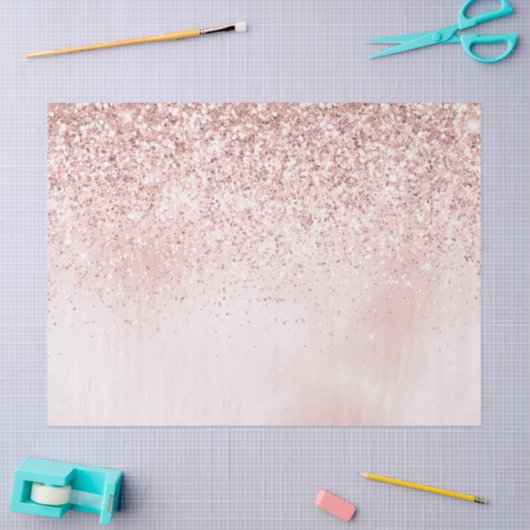 Hübsch Blush Pink Glitzer Aquarell Seidenpapier (Basteln)