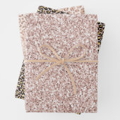 Hübsch Blush Pink Glitzer Gold Leopard Geschenkpapier Set (Beispiel)