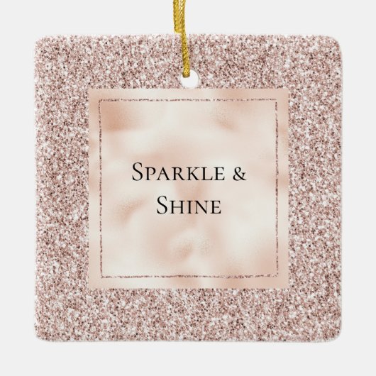 Hübsch Blush Pink Glitzer Keramikornament (Vorderseite)