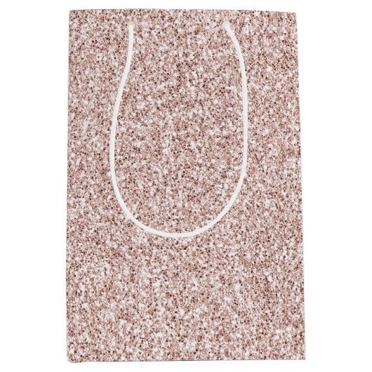 Hübsch Blush Pink Glitzer Mittlere Geschenktüte (Vorderseite)
