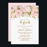 Hübsch Blush Pink Gold Floral 40. Geburtstag Einladung<br><div class="desc">Hübscher florale 40. Geburtstag Einladungen im Kleinen Bayleigh-Laden! Wir haben Kunstwerke von: www.createthecut.com</div>