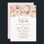 Hübsch Blush Pink Gold Floral 40. Geburtstag Einladung<br><div class="desc">Hübscher florale 40. Geburtstag Einladungen im Kleinen Bayleigh-Laden! Wir haben Kunstwerke von: www.createthecut.com</div>