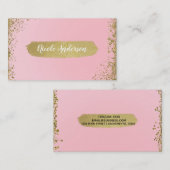 Hübsch Blush Pink Gold Glitzer Glam Moderner Chic Visitenkarte (Vorne/Hinten)