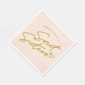 Hübsch Blush Pink & Gold Sweet 16 Party Serviette (Ecke)