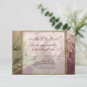 Hübsch Blush Pink Hydrangea Vintage Hochzeit RSVP Karte (Stehend Vorderseite)