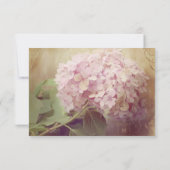 Hübsch Blush Pink Hydrangea Vintage Hochzeit RSVP Karte (Rückseite)