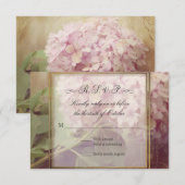 Hübsch Blush Pink Hydrangea Vintage Hochzeit RSVP Karte (Vorne/Hinten)
