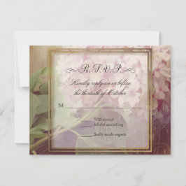 Hübsch Blush Pink Hydrangea Vintage Hochzeit RSVP Karte