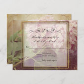 Hübsch Blush Pink Hydrangea Vintage Hochzeit RSVP Karte (Vorne/Hinten)