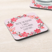 Hübsch Blush Pink Niedliche Typografie Getränkeuntersetzer (Linke Seite)