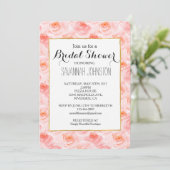 Hübsch Blush Pink Rose Brautparty Einladung (Stehend Vorderseite)
