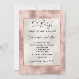 Hübsch Blush Pink Rose Gold Babydusche Einladung
