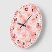 Hübsch Blush Pink Rose Große Wanduhr (Winkel)