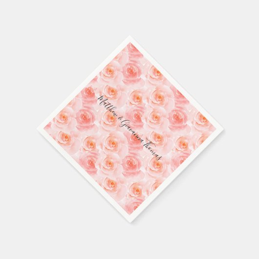 Hübsch Blush Pink Rose Serviette (Ecke)