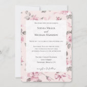 Hübsch Blush Pink Roses Bläschen & Bows Hochzeit Einladung (Vorderseite)