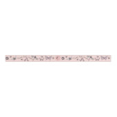 Hübsch Blush Pink & Sage Girly Insekt Monogramm Ripsband (Vorderseite)