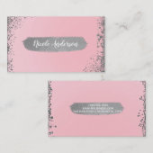 Hübsch Blush Pink Silver Glitzer Glam Moderner Chi Visitenkarte (Vorne/Hinten)