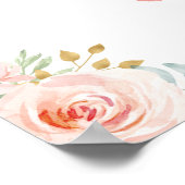 Hübsch Blush Wasserfarbe Rose Kinderdusche Party Poster (Ecke)