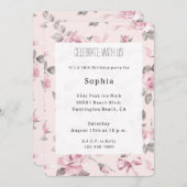 Hübsch Blütenrosa Rosen Blütenblätter Geburtstag Einladung (Vorne/Hinten)