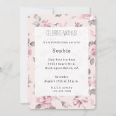 Hübsch Blütenrosa Rosen Blütenblätter Geburtstag Einladung (Vorderseite)