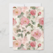 Hübsch Blütenrosa Roses Blumengeburt Einladung (Rückseite)