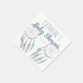 Hübsch Boho Blue Dreamcatcher Baby Dusche Serviette (Ecke)