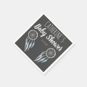 Hübsch Boho Blue Gray Dreamcatcher Baby Dusche Serviette (Ecke)